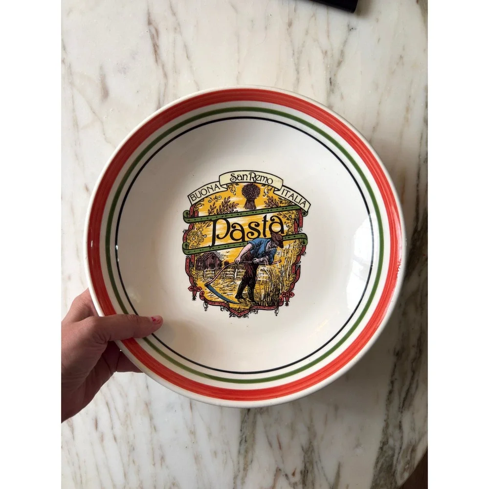Vintage Sakura San Remo Pasta Serving Bowl Italian Ceramic 12